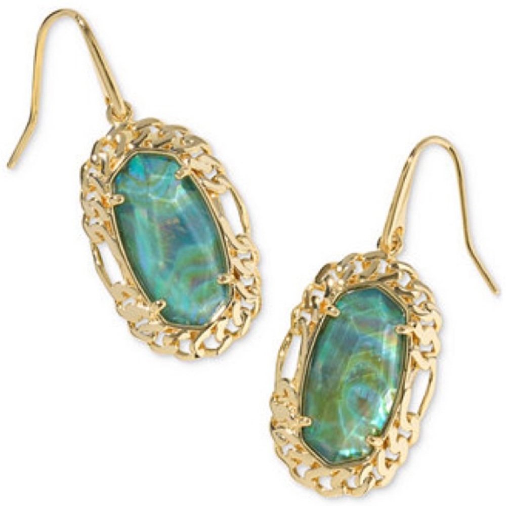 NWT Kendra Scott Gold-Tone Dani Figaro Frame Drop Earrings